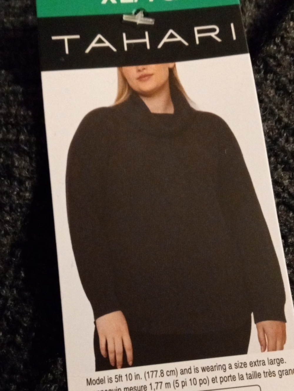 Tahari Black Cowl Neck Sweater - Women's Cozy Knit Pullover